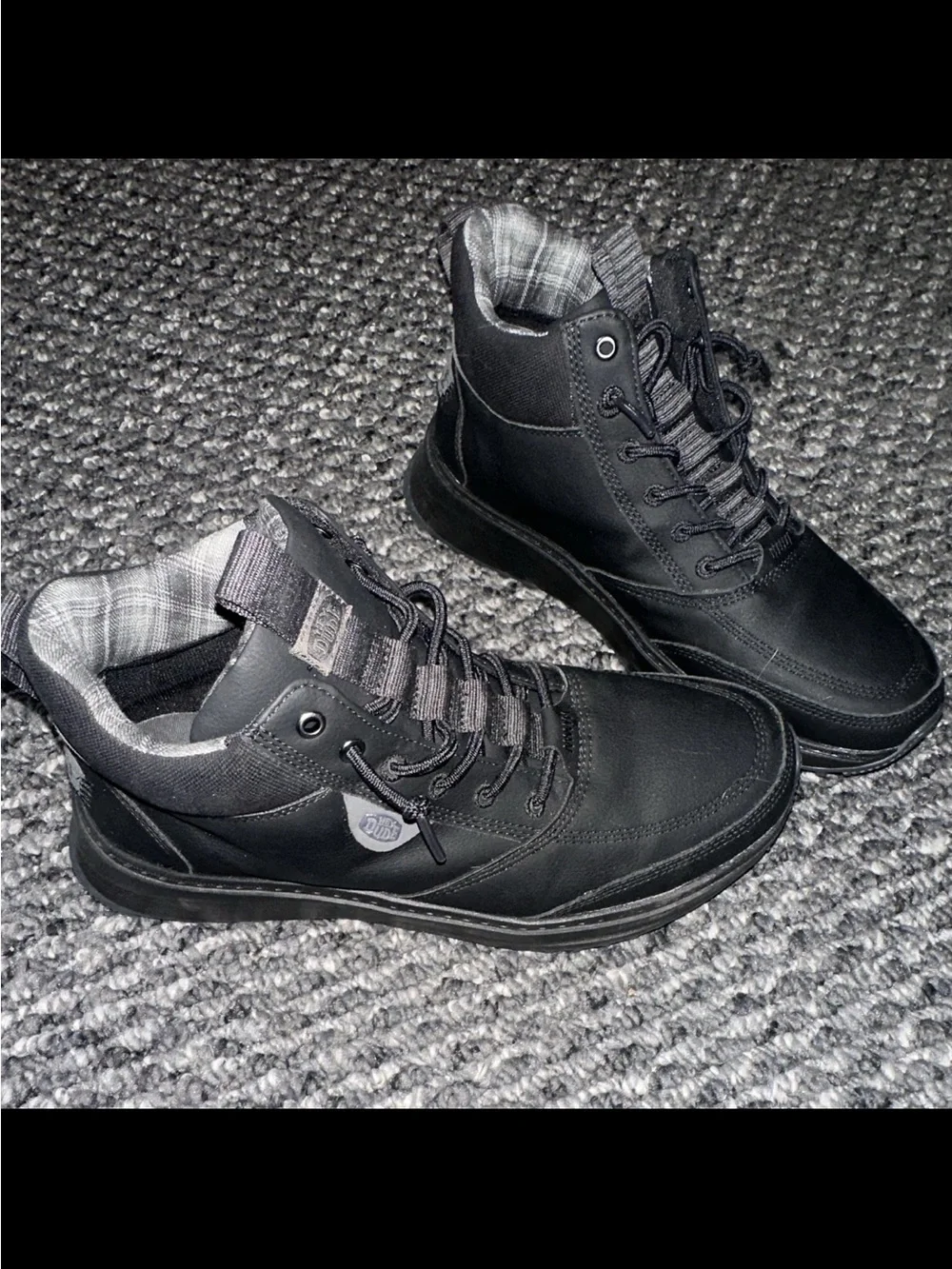 Hey Dude Men's Black Lace-Up Casual Boots